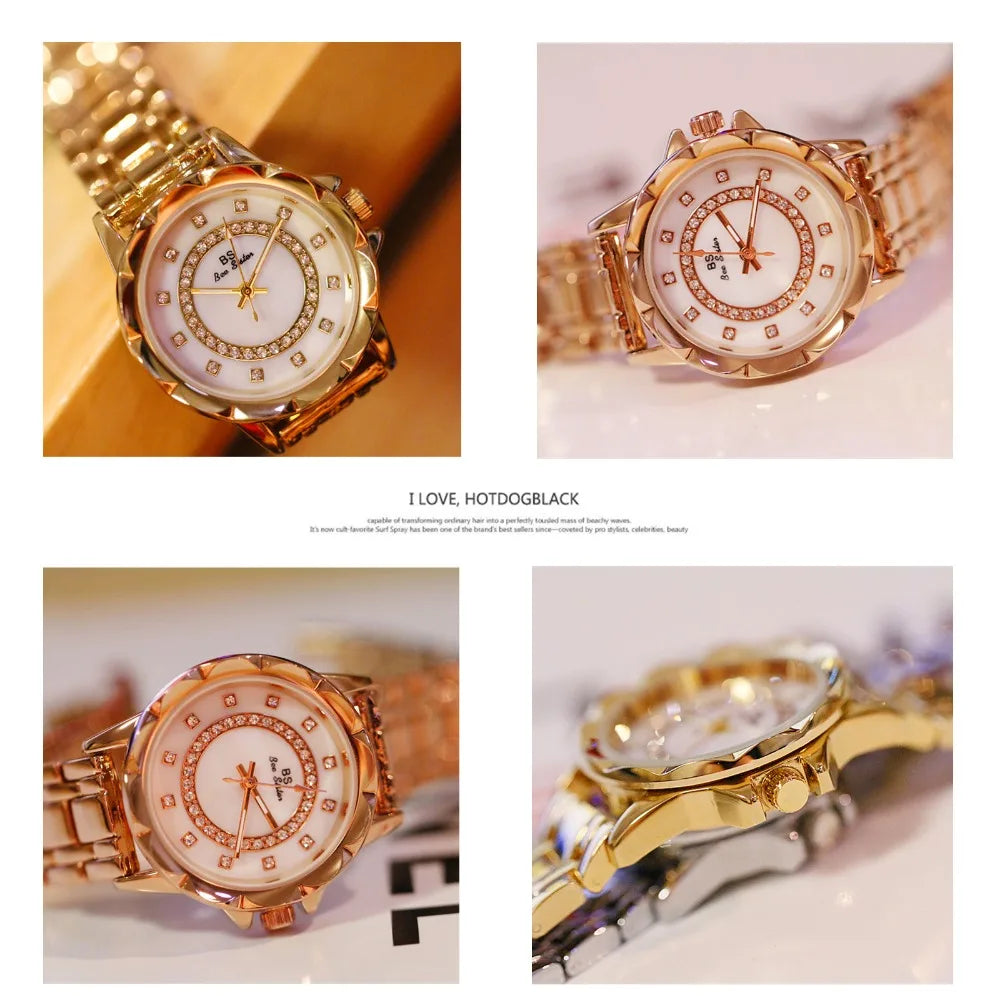 Reloj de pulsera de diamantes de imitación para mujer