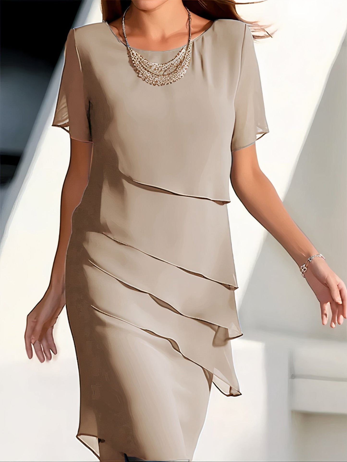 Emma™ | Abito plissettato in chiffon di seta