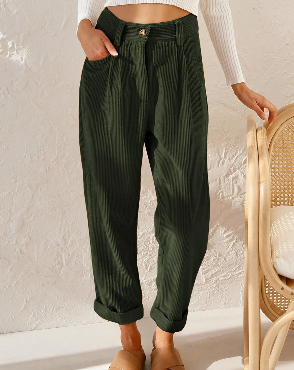 Clara™ | Pantalones de pana retro de talle alto