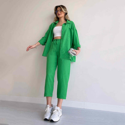 Conjunto de dos piezas de lino Carla™
