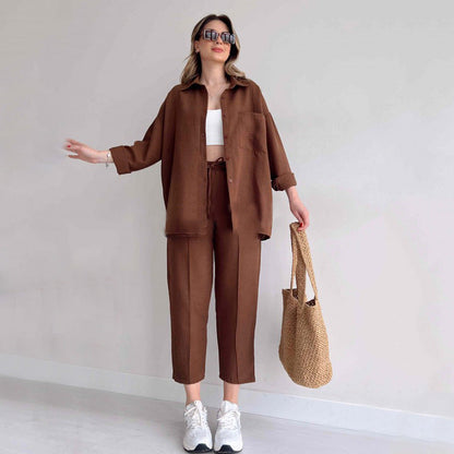 Conjunto de dos piezas de lino Carla™
