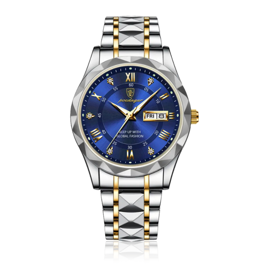 POEDAGAR Reloj luminoso de acero de 40 mm - Resistente al agua | Acero transferido