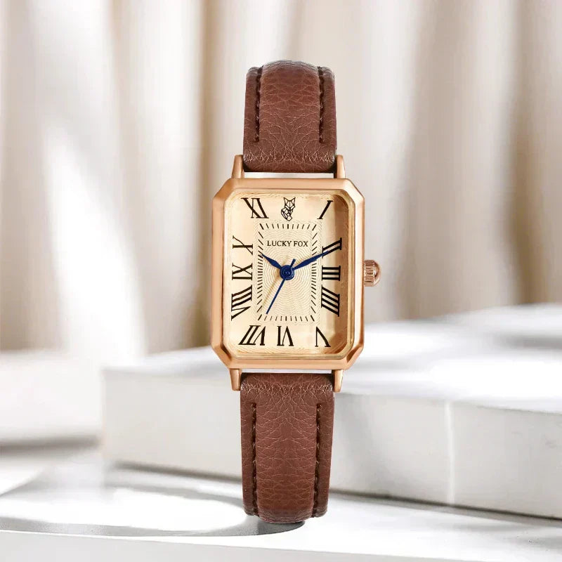 Reloj de pulsera cuadrado para mujer