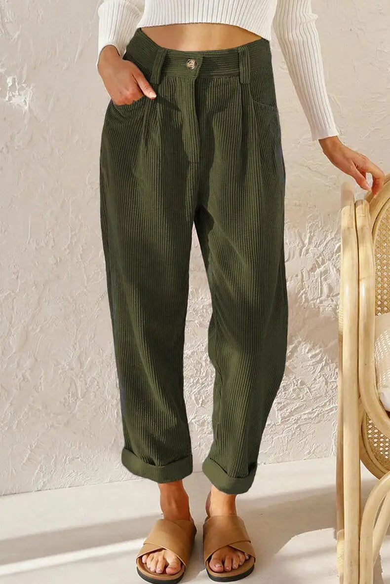 Clara™ | Pantalones de pana retro de talle alto